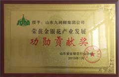 2019年1月，山東九間棚集團公司被評為金銀花產業功勛貢獻獎